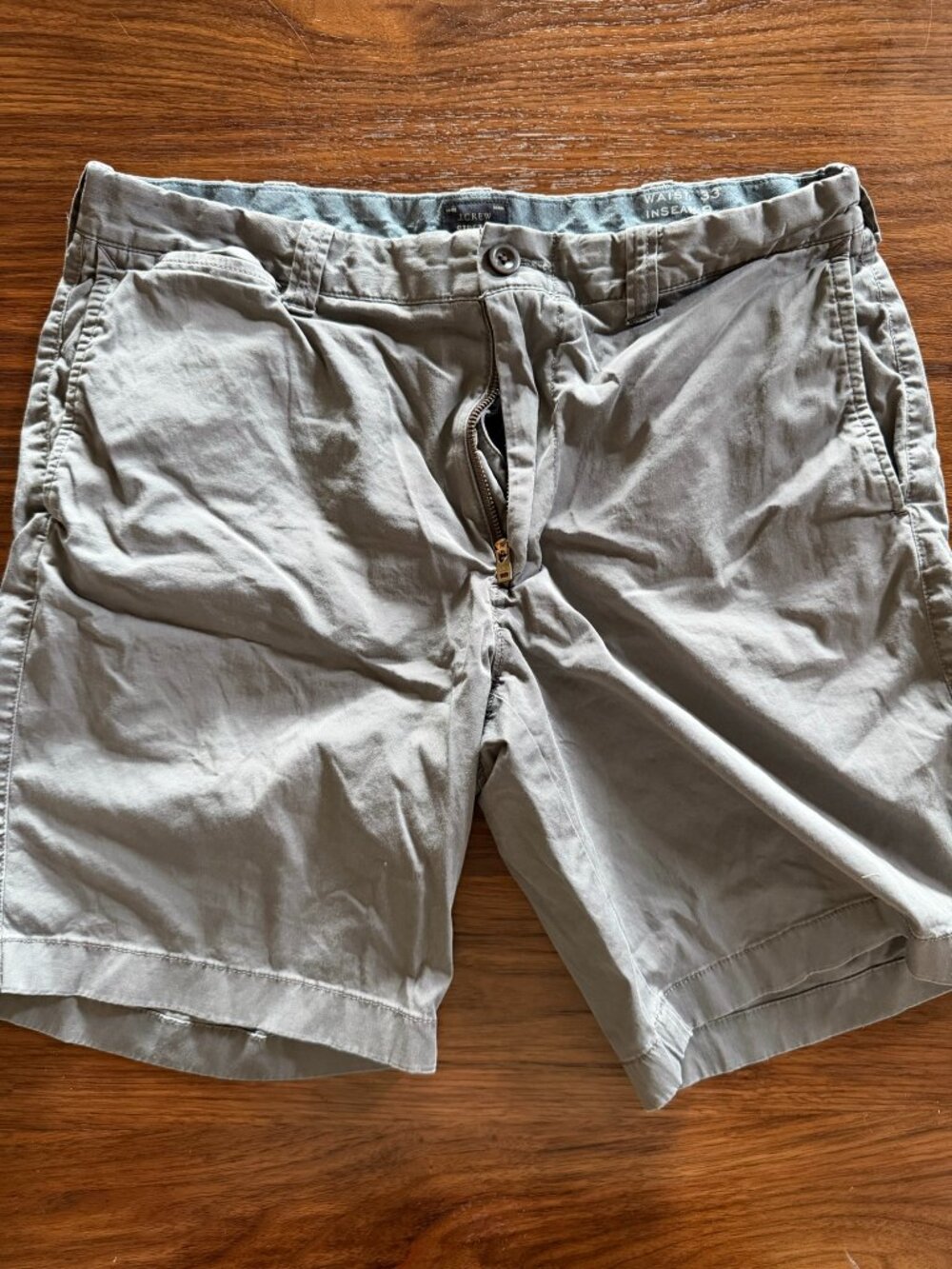 J. Crew - Stretch Flat Front Shorts 9 inch - Stone Gray - Size 33